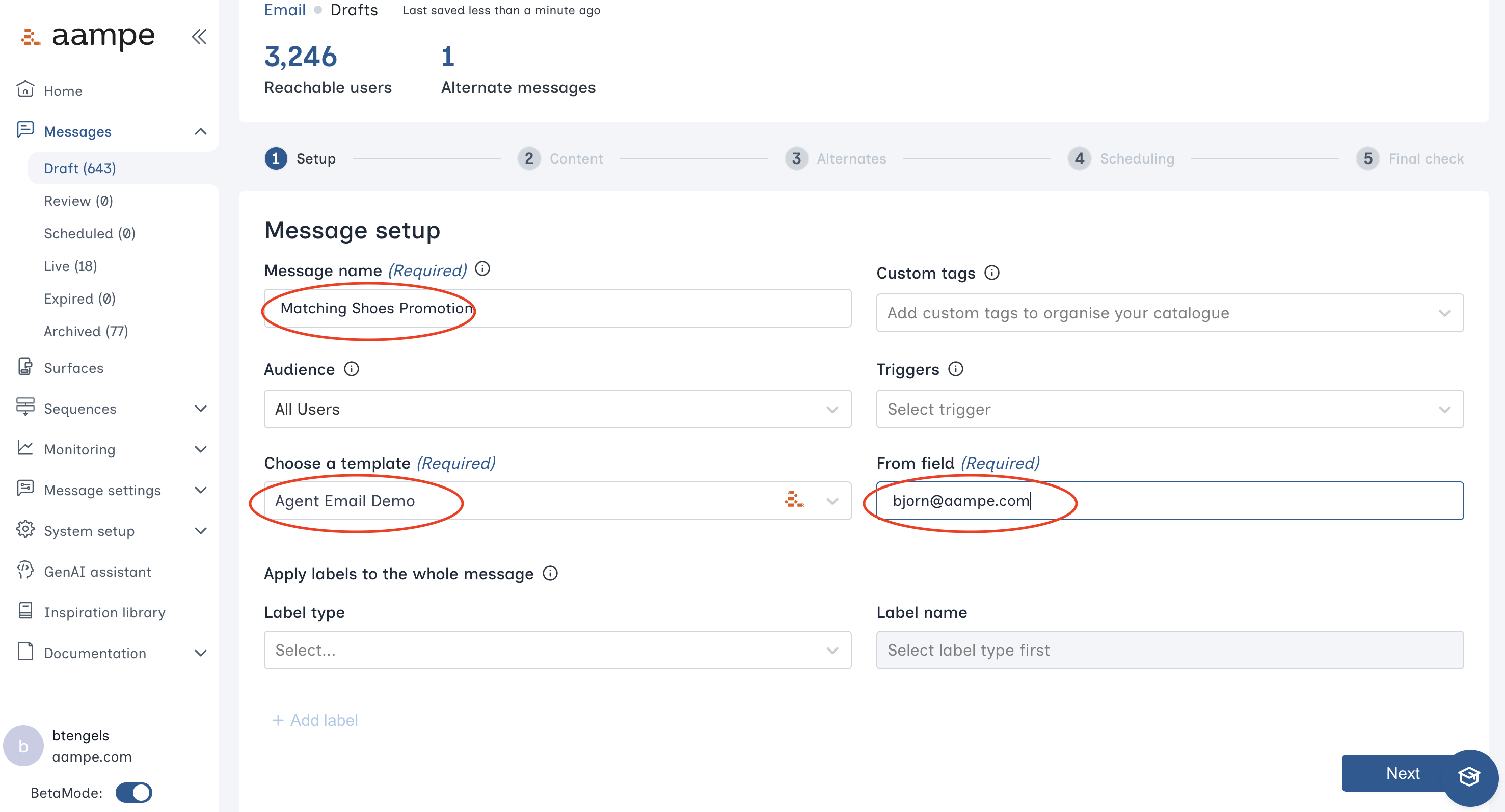 Email Message Setup Pn