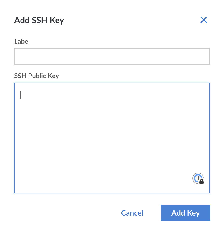 SSH Keys section