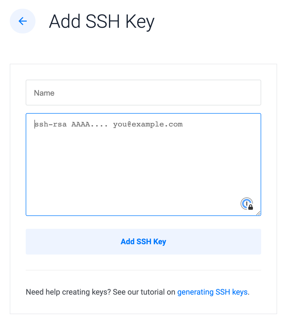 Vultr SSH key settings