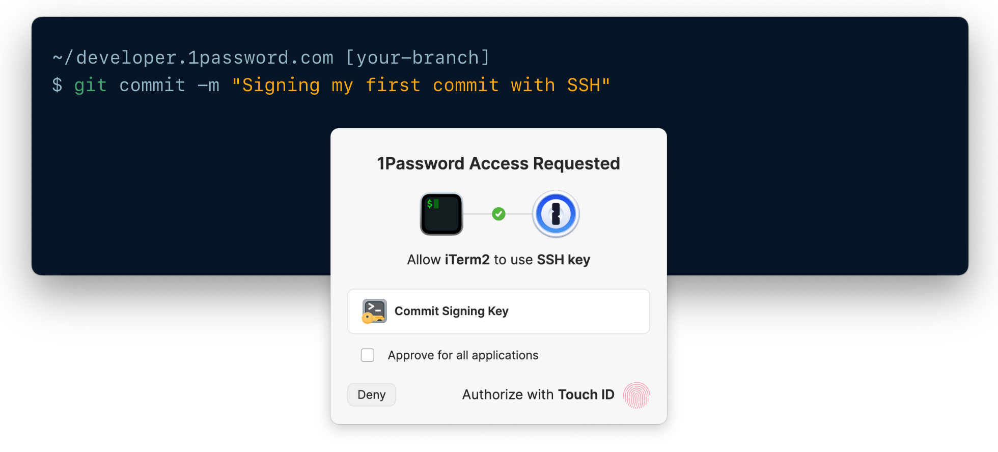Sign Git commits with SSH - 1Password Developer
