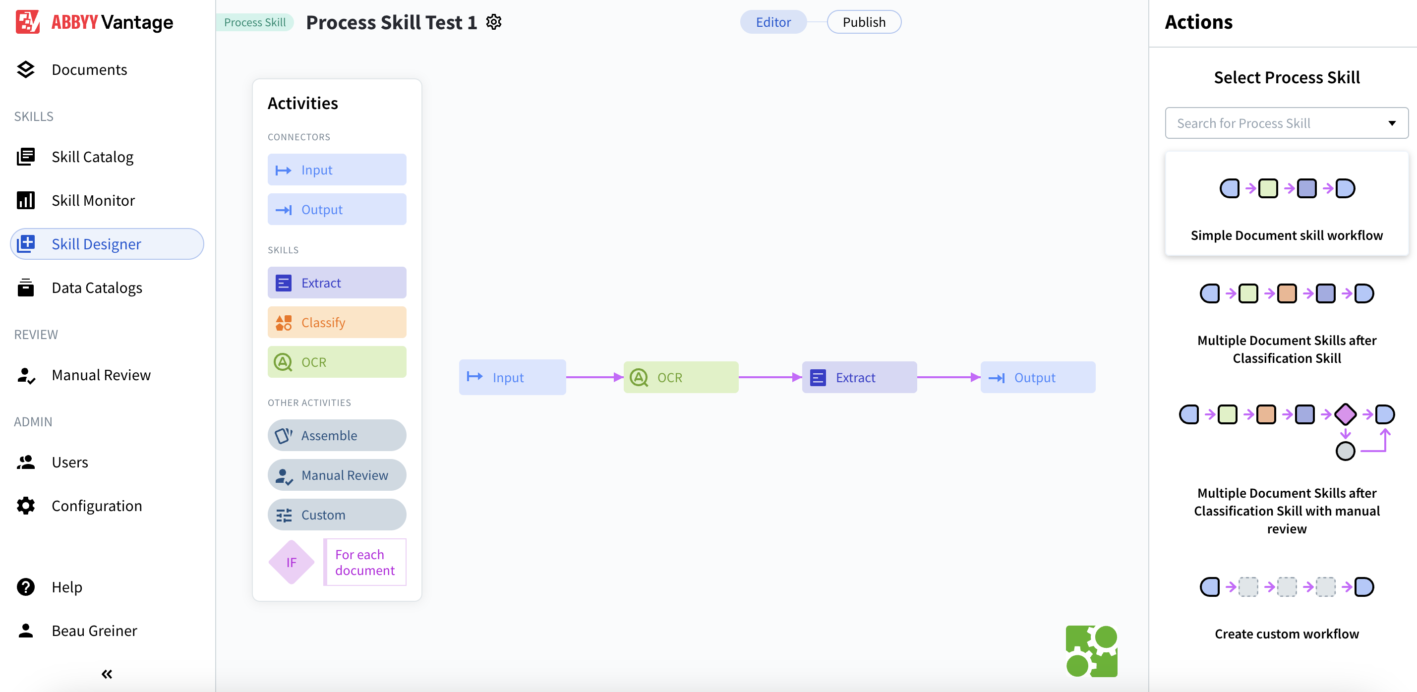 Selecting Simple Workflow