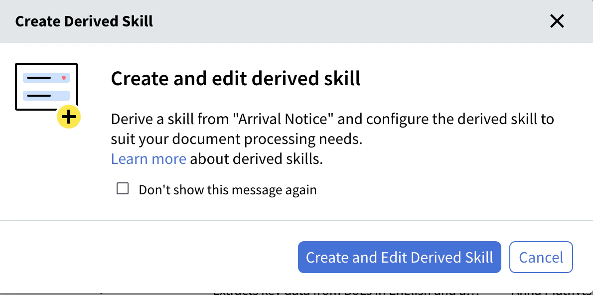 Second Create and Edit Derived Skill button