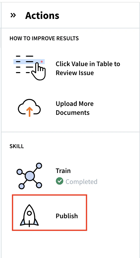 Skill Designer Publish button