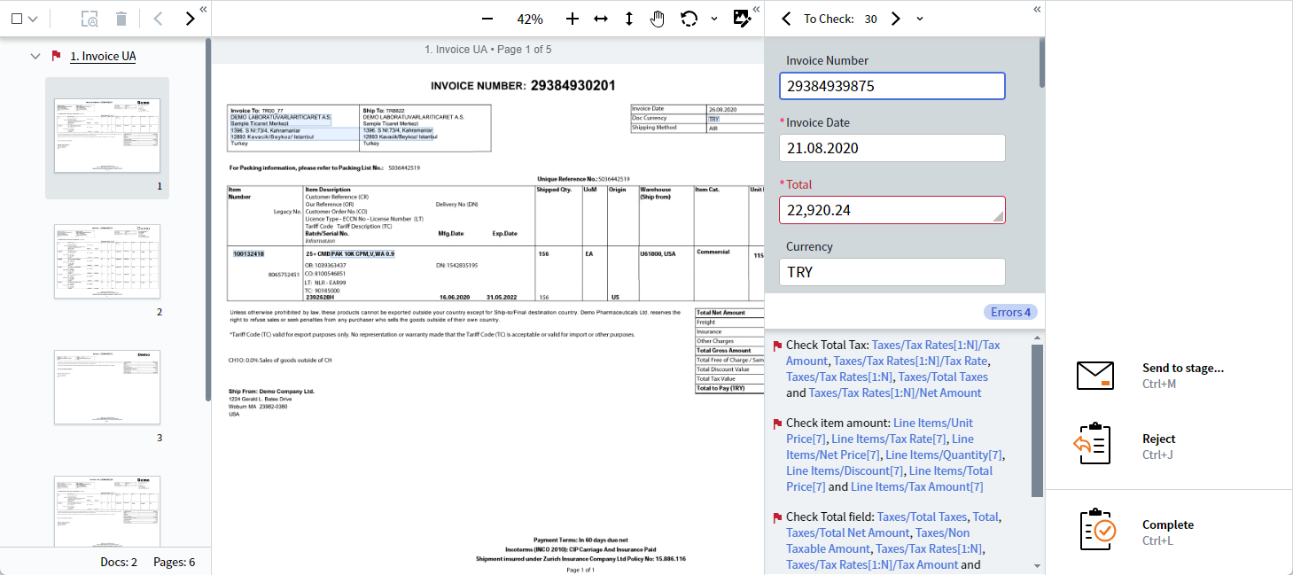 Manual Review Verification Screen
