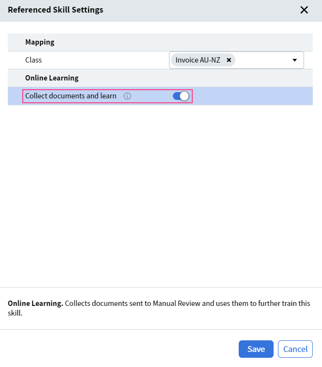 Impara dalla revisione manuale - Impostazioni Document
