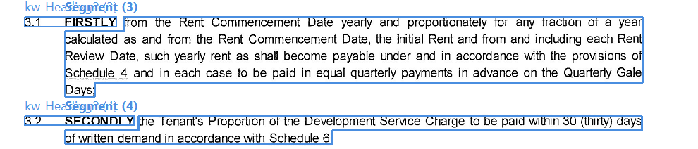 Exemplo de extração de segmentos