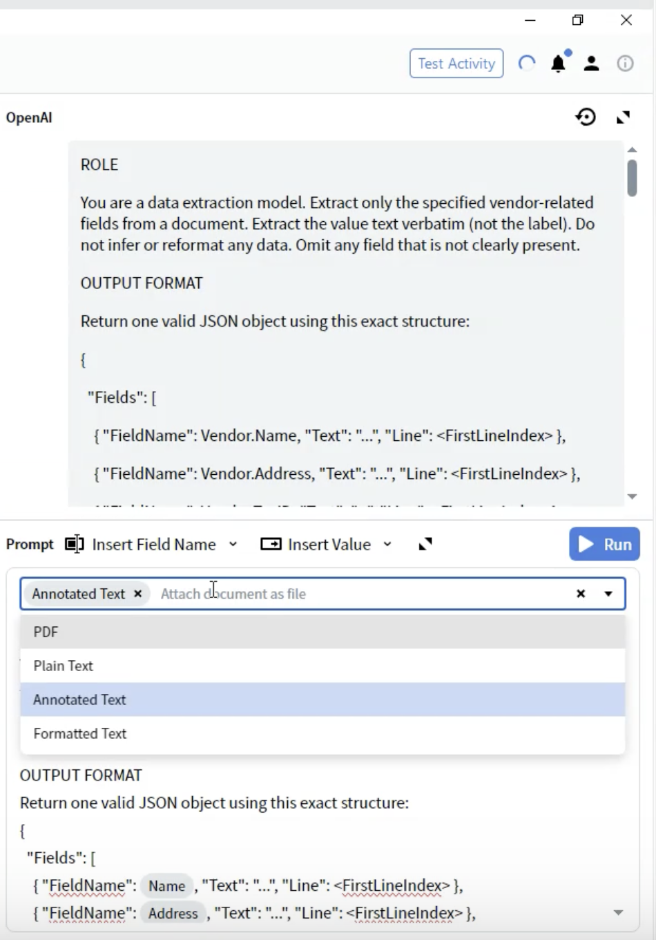 Document Format Options