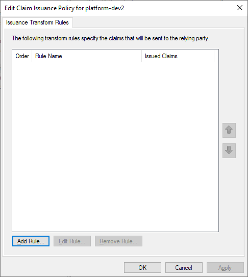 Edit Claim Issuance Policy
