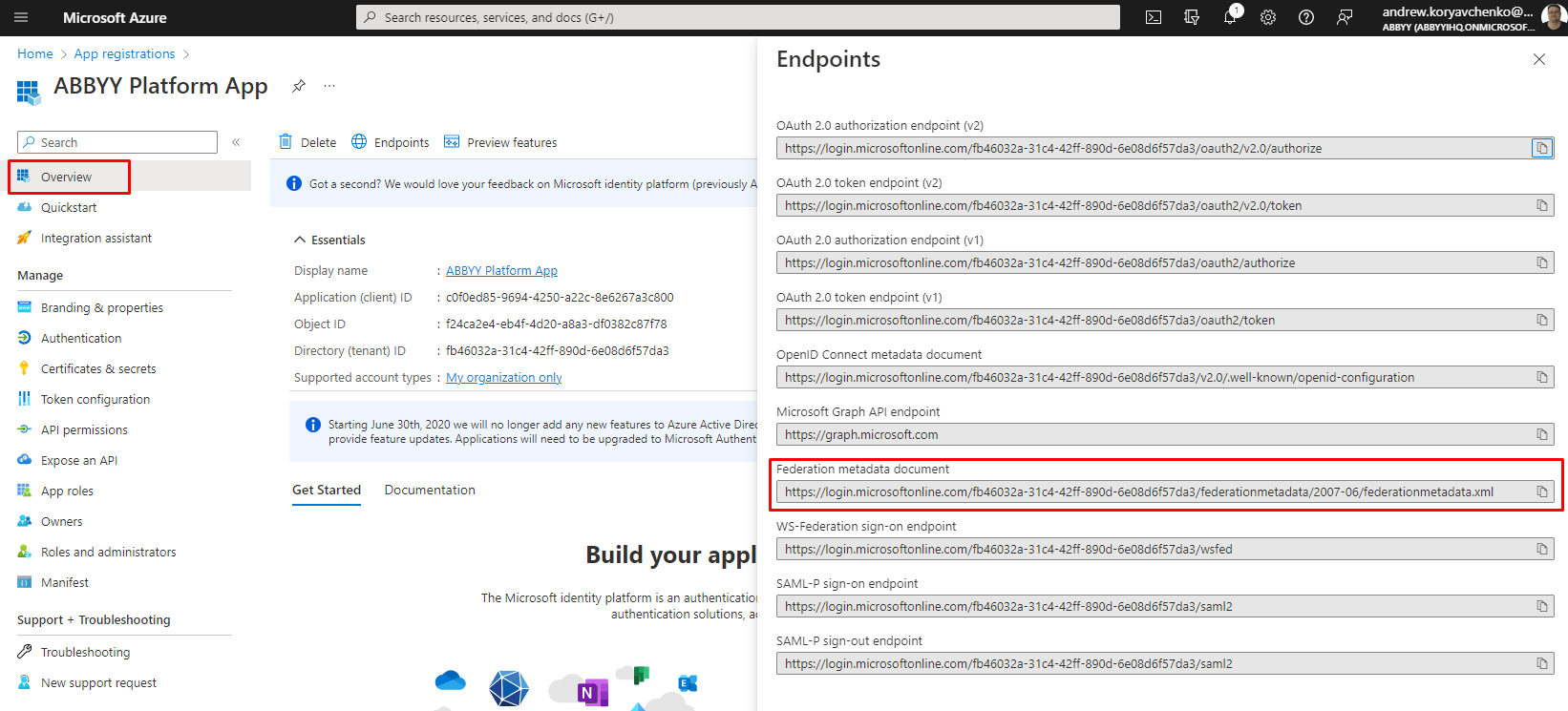 Endpoints and Federation Metadata