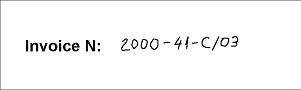 Screenshot of invoice page 4 with the Invoice number field filled in by hand