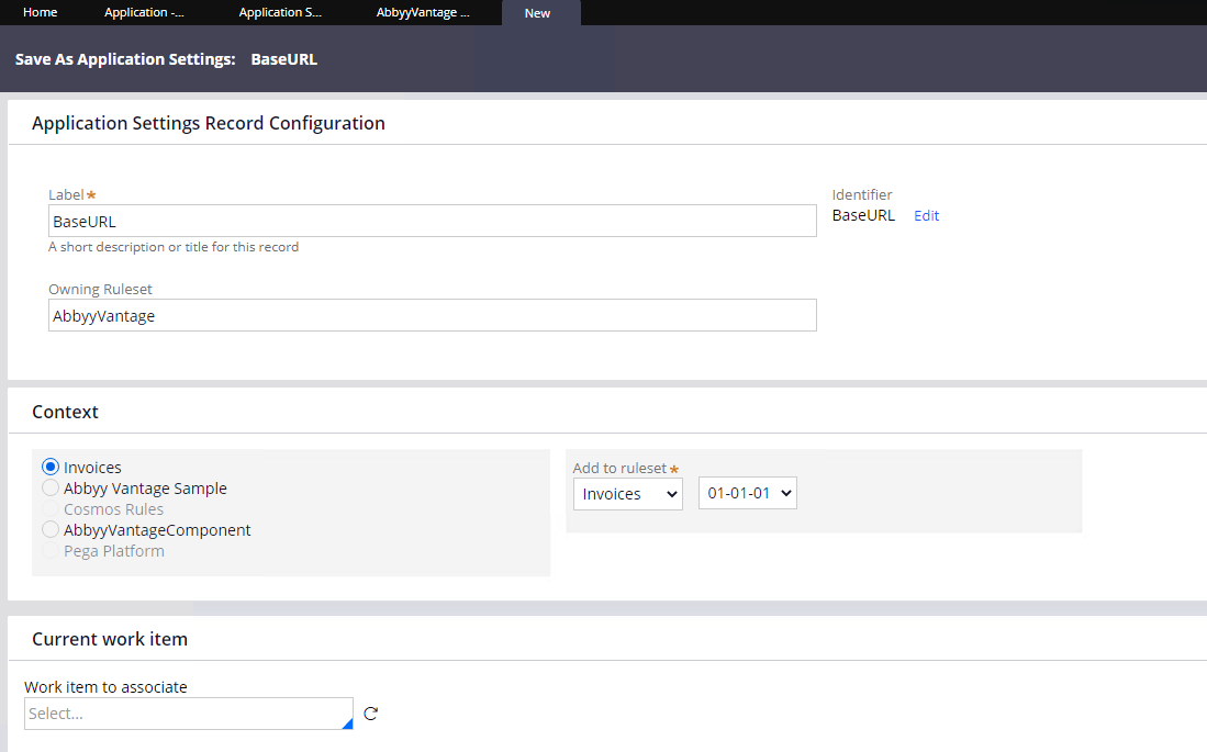 AbbyyVantage – BaseURL application setting in Pega