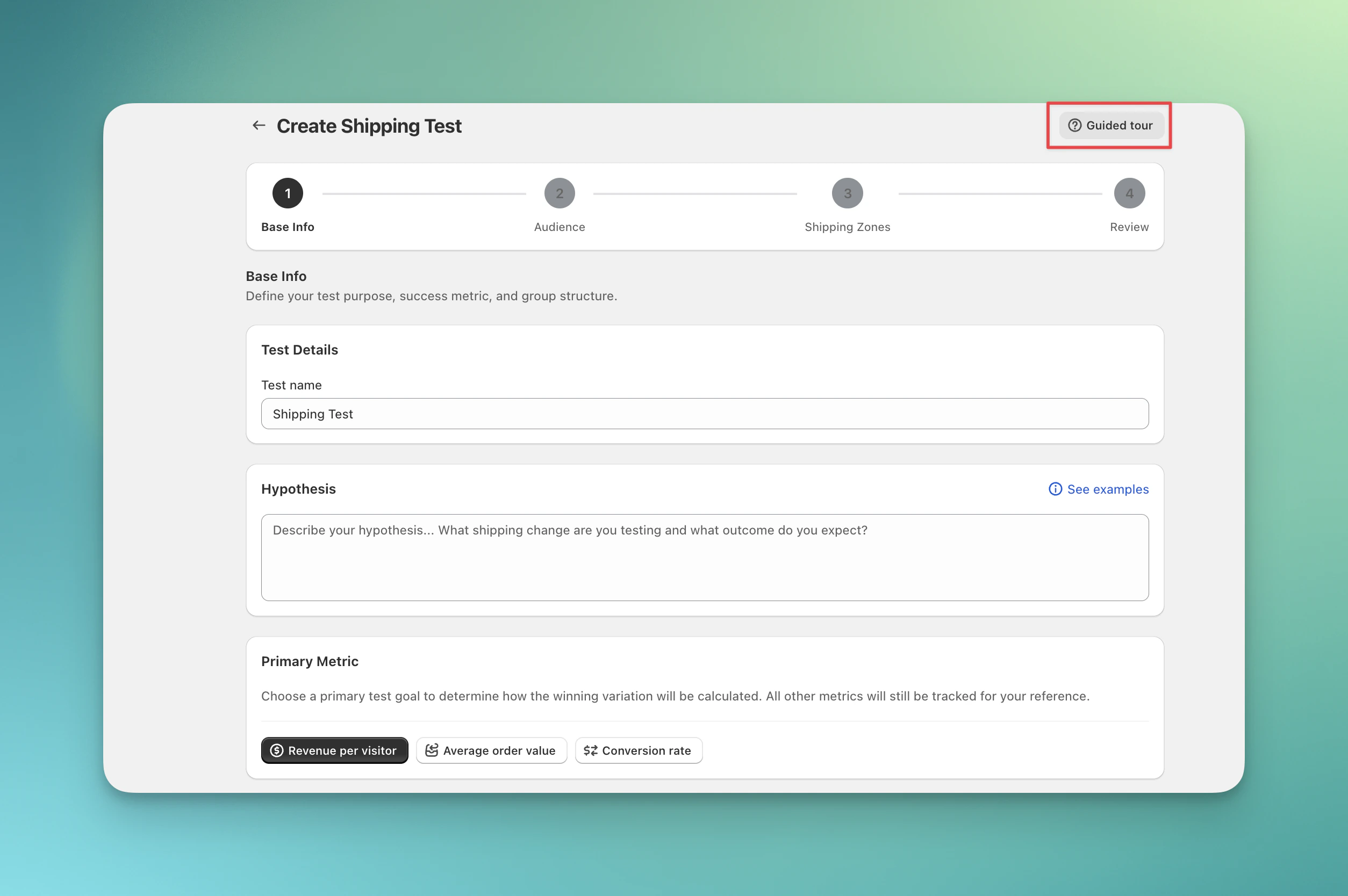 Start tutorial