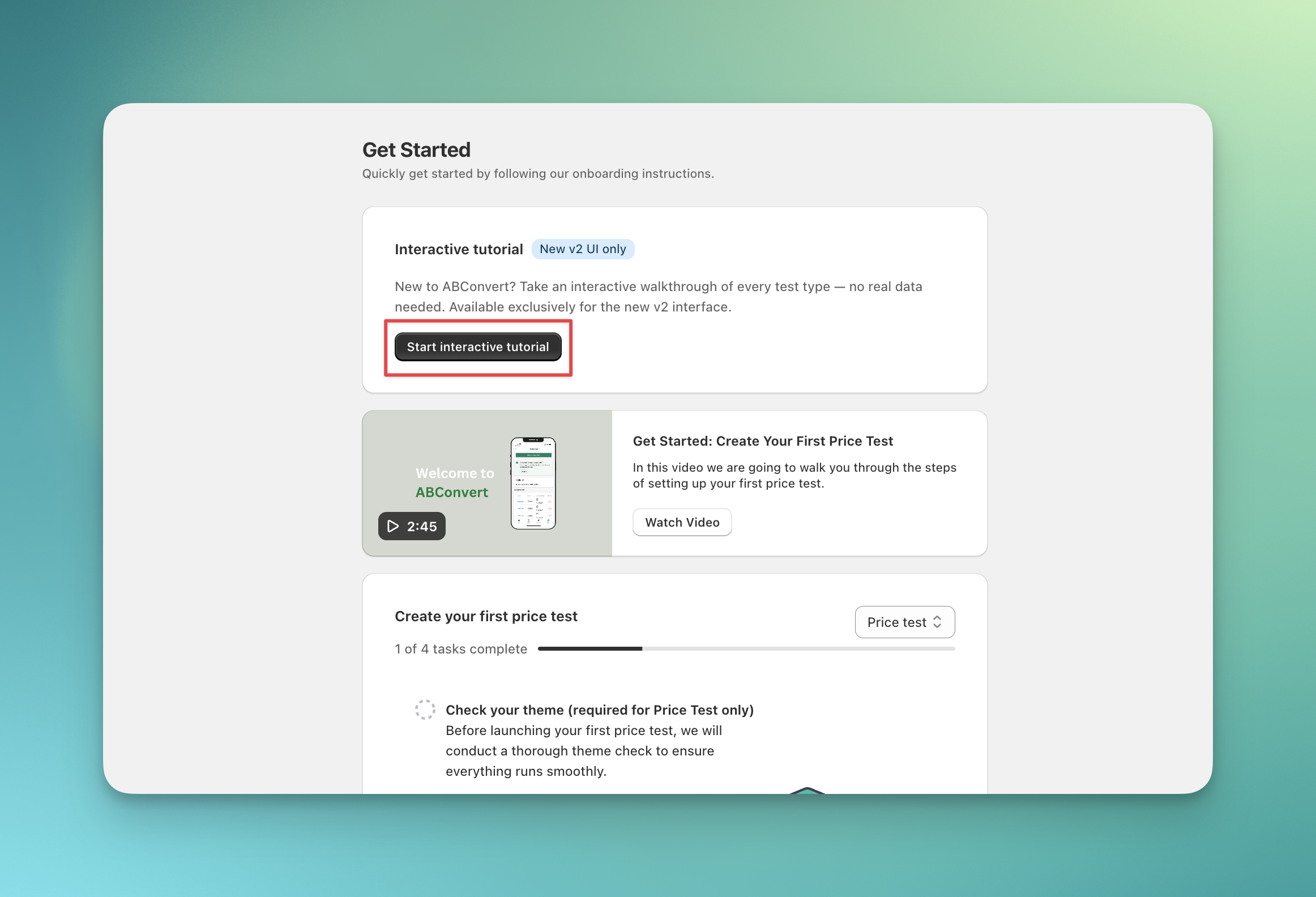 Start tutorial