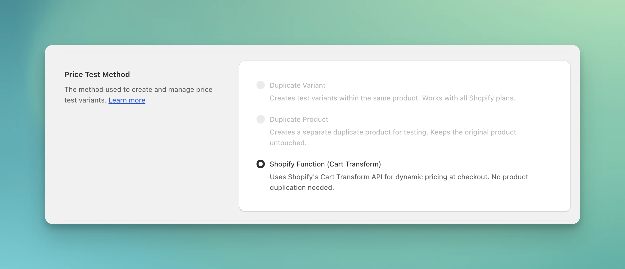 Price test method
