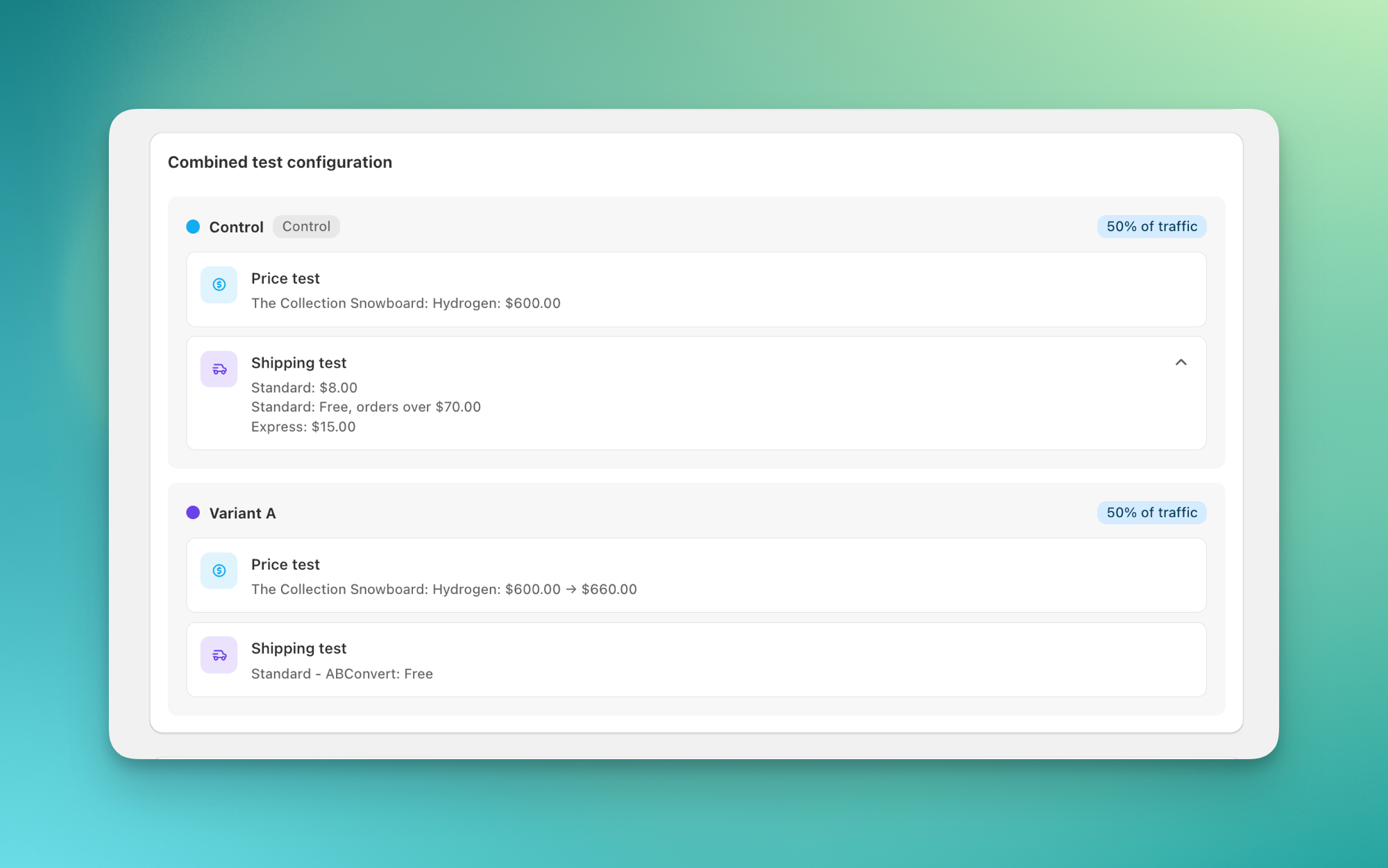Review screen with the per-group summary of all changes