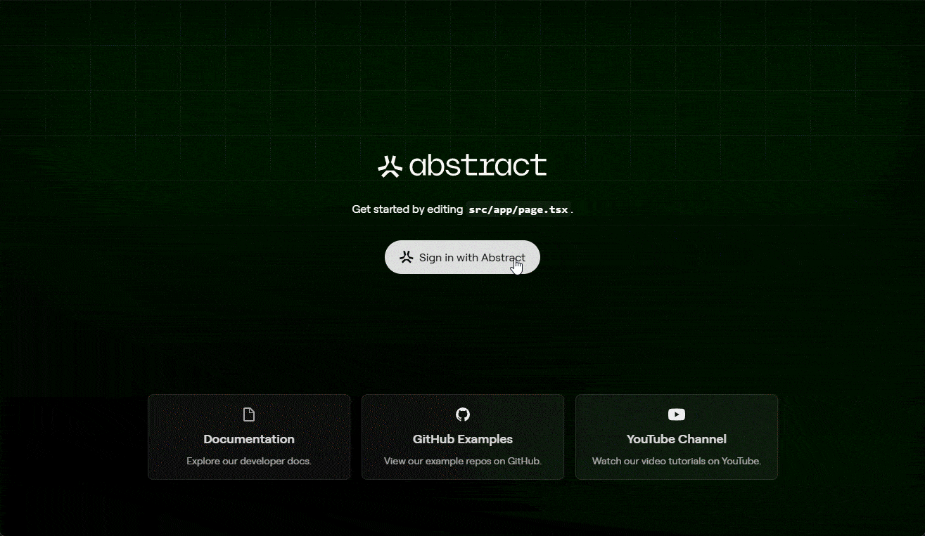 Abstract Global Wallet with useLoginWithAbstract Light