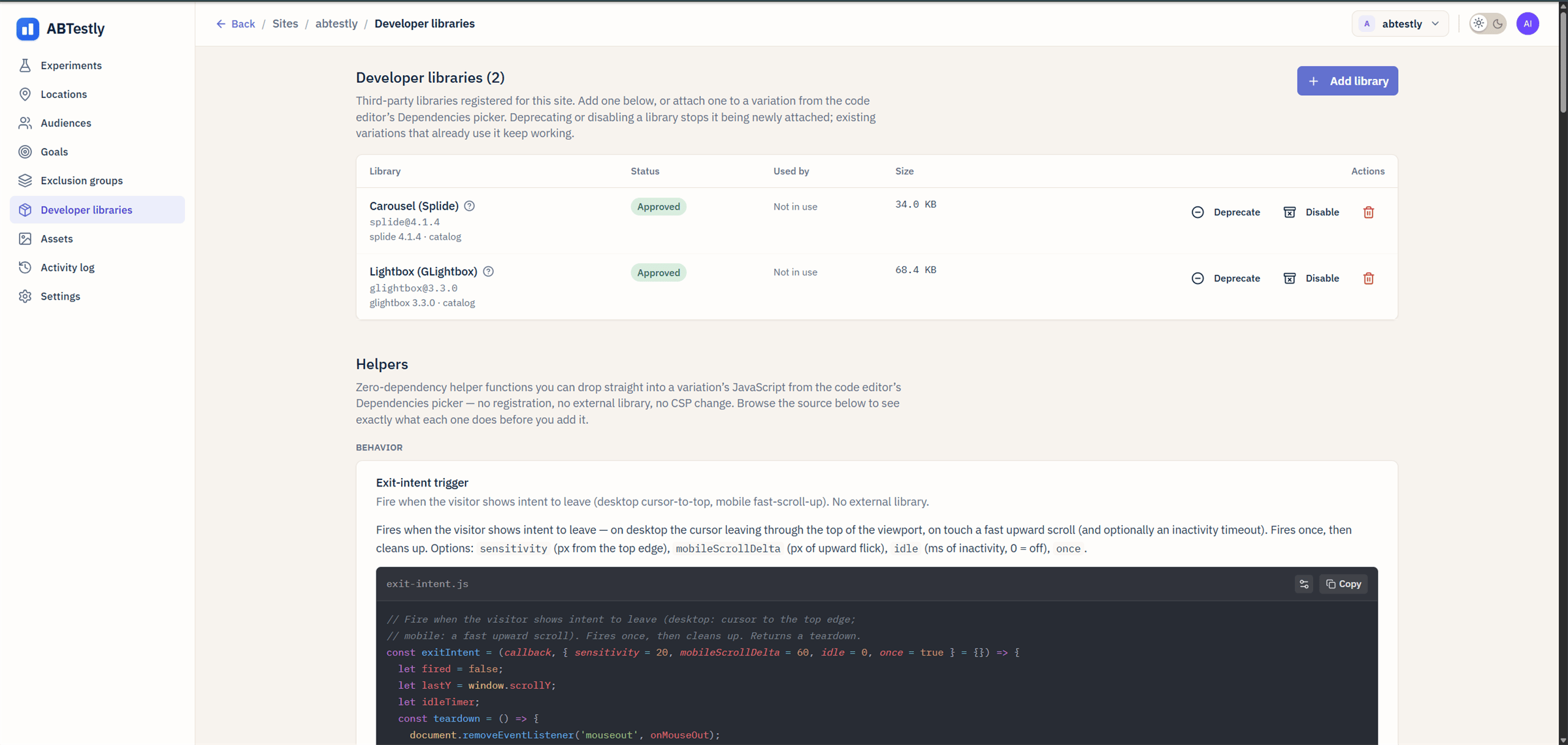 Developer libraries