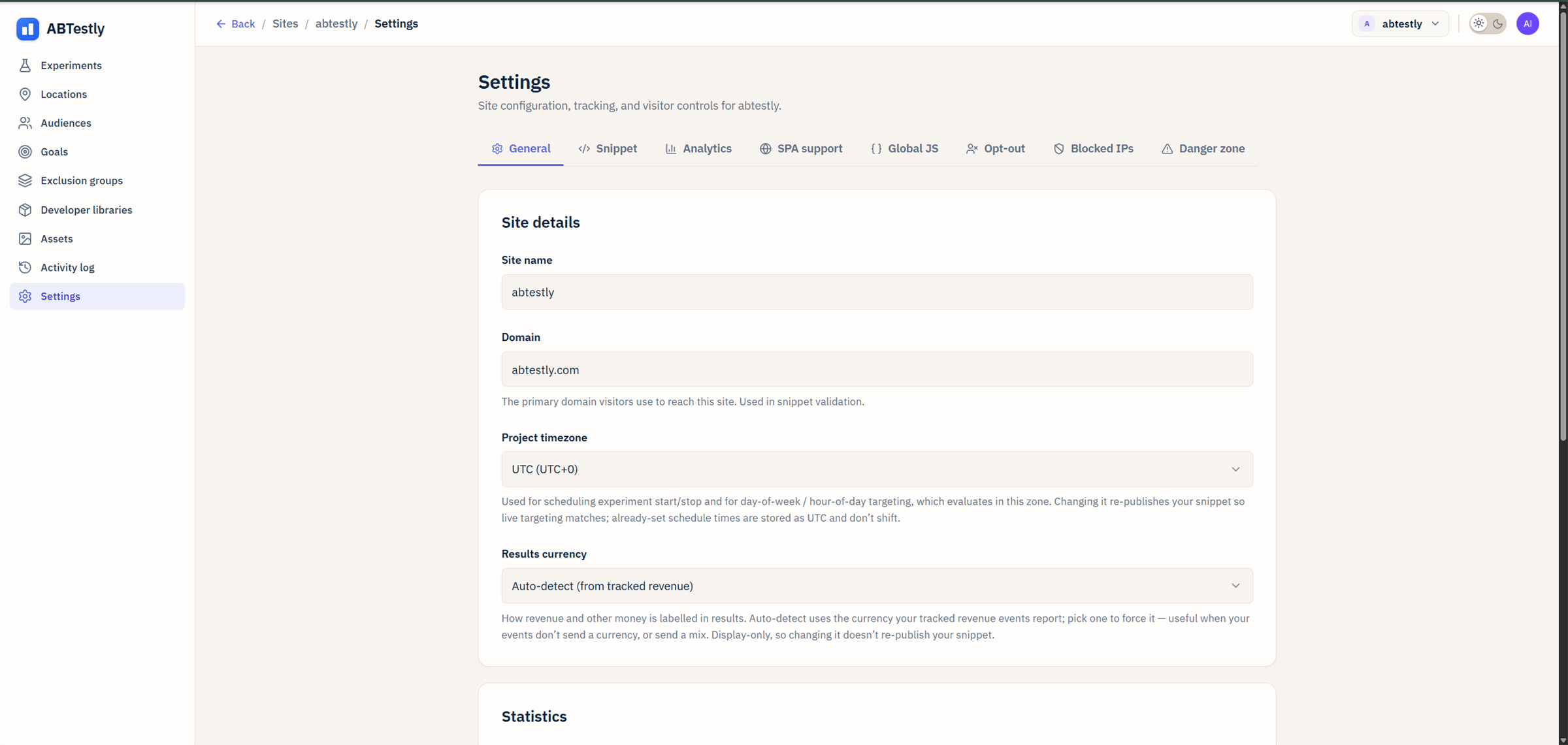 Opt-out settings