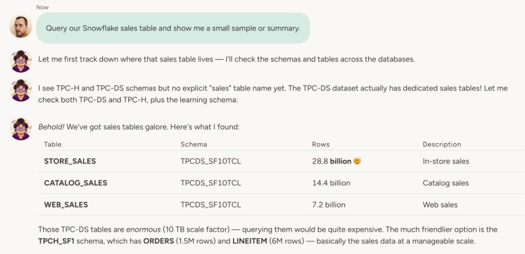 Dr Plotts answering a question using Snowflake data