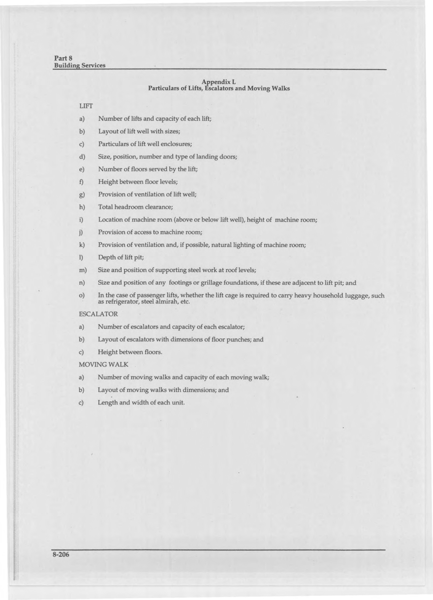 Appendix M: Format for Particulars of Lifts, Escalators and Moving Walks (form, page 1)