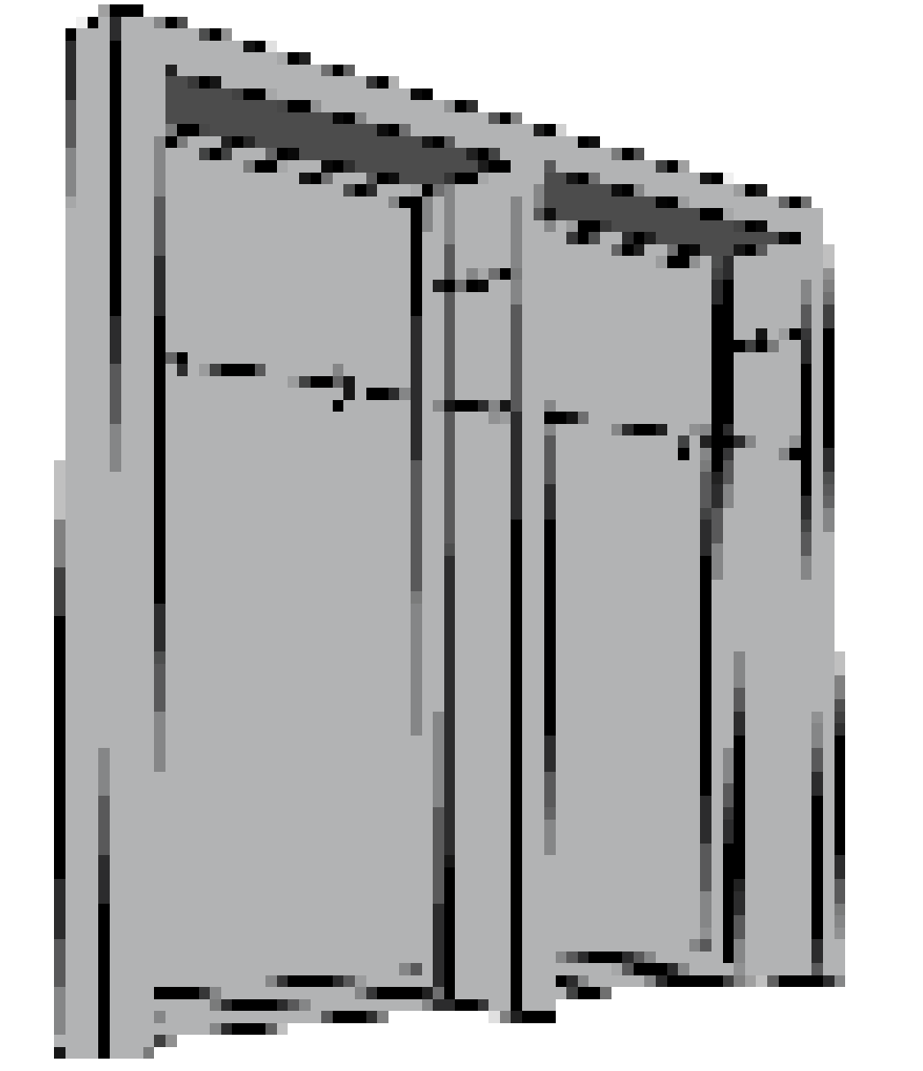 Vertical shading or louvres geometry showing relationship between fin depth x and gap or window width y (x ≥ 0.234y)
