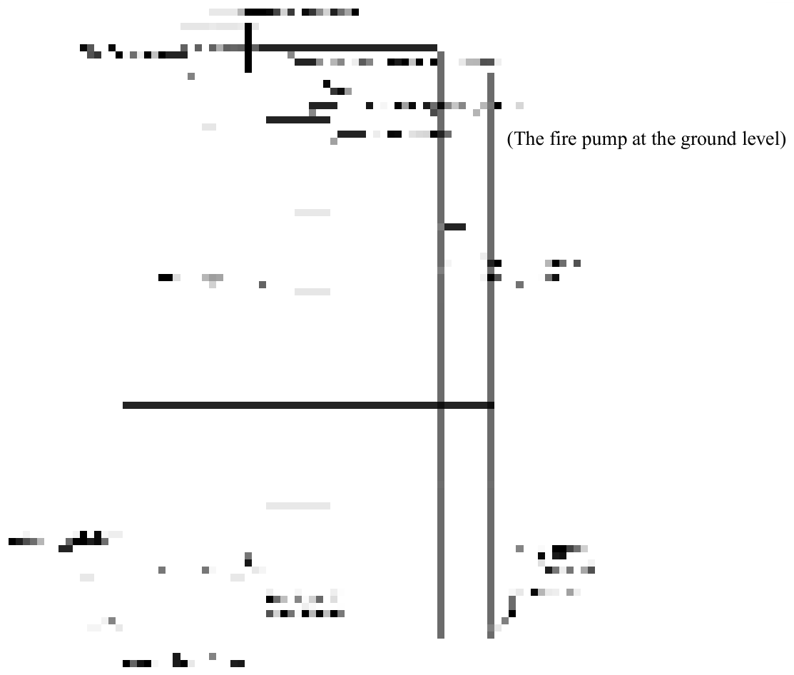 Typical diagram for gravity roof tank with adequate domestic and fire reserve with fire pump at the ground level