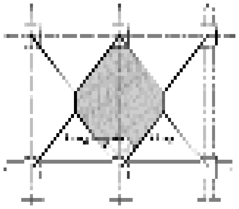Tributary area bounded by 45 degree lines for shear on an interior beam in two-way slab system