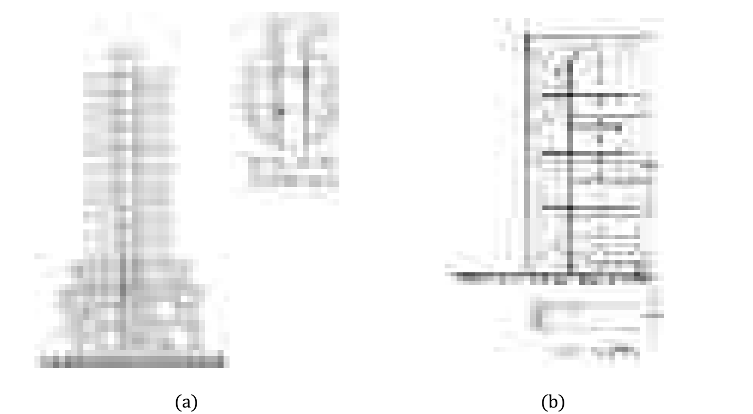 Confined masonry wall-column interface: (a) toothed wall construction; (b) horizontal dowels in mortar bed joints