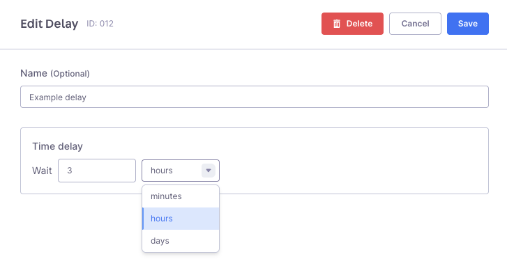 Delay Node configuration