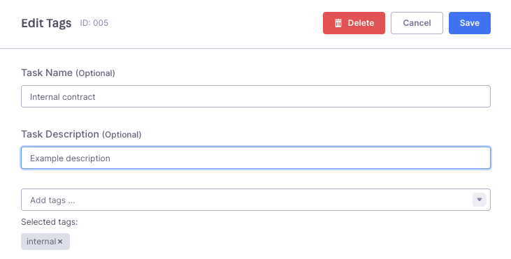 Tag Node configuration