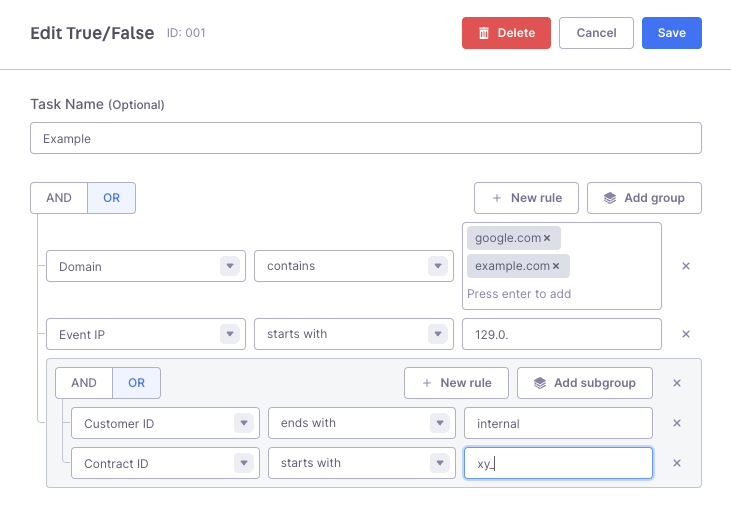 True False Node configuration