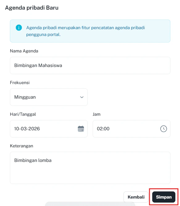 Agenda Pribadi D Simpanform