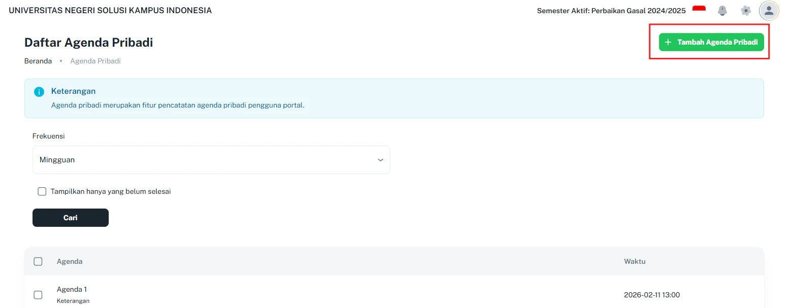 Agenda Pribadi D Tambah Agenda