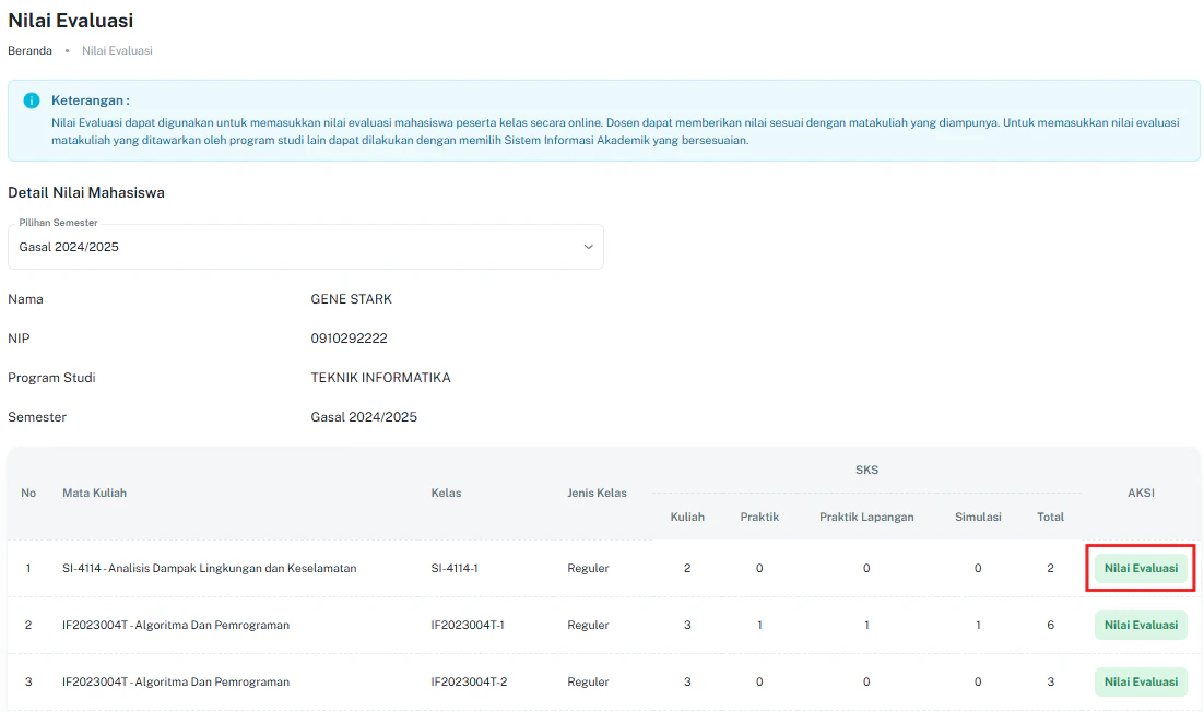 Nilai Evaluasi D Kliktombol Nilai Evaluasi
