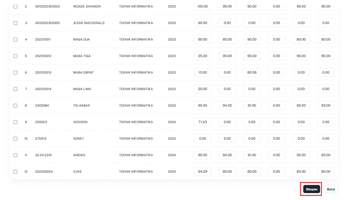 Nilai Evaluasi D Simpan