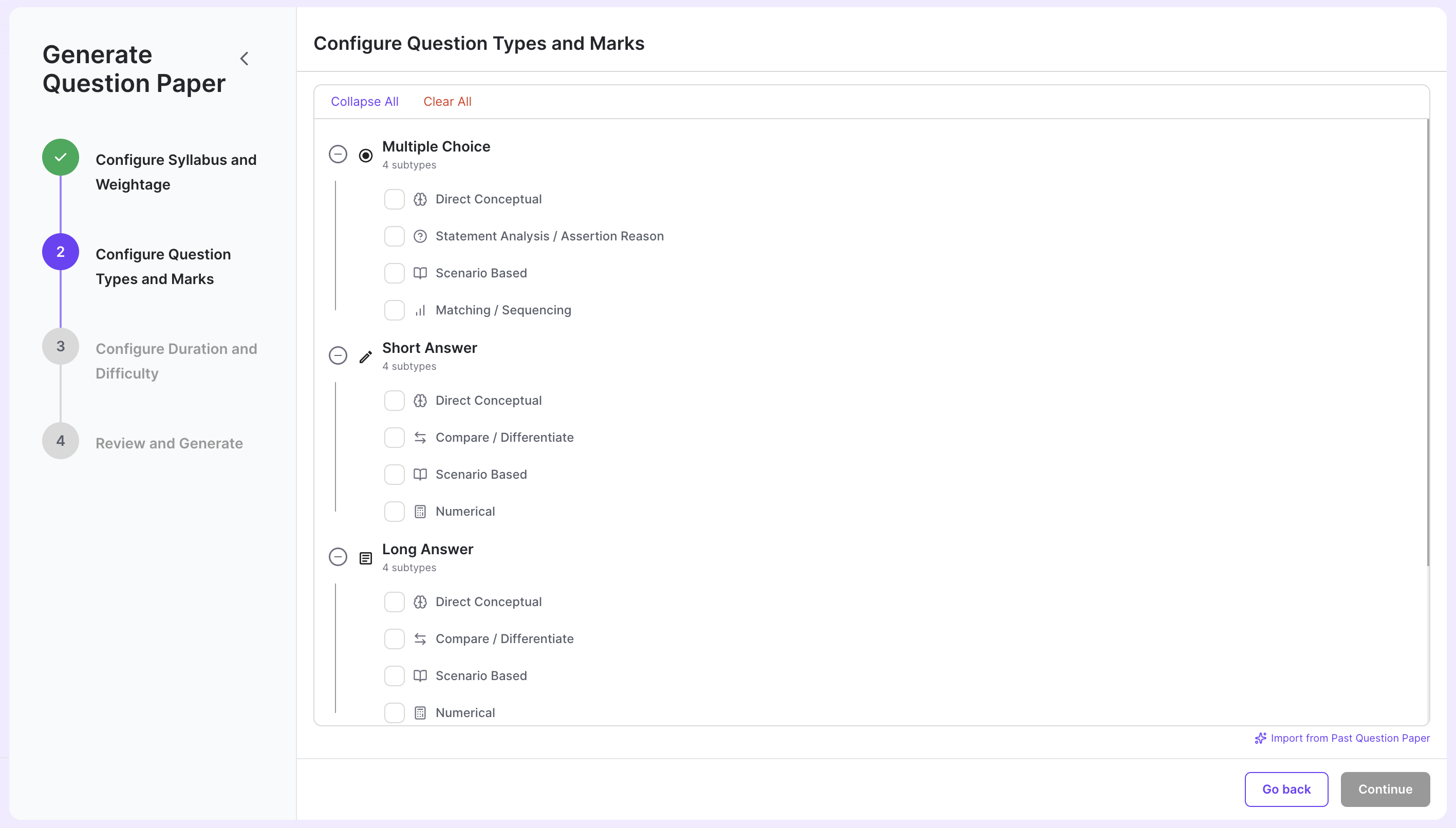Question Types and Subtypes Overview