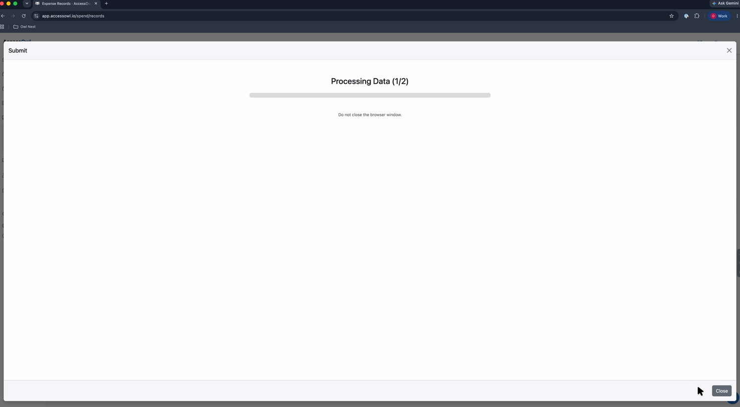 Expense Records list with matched and unmatched payments
