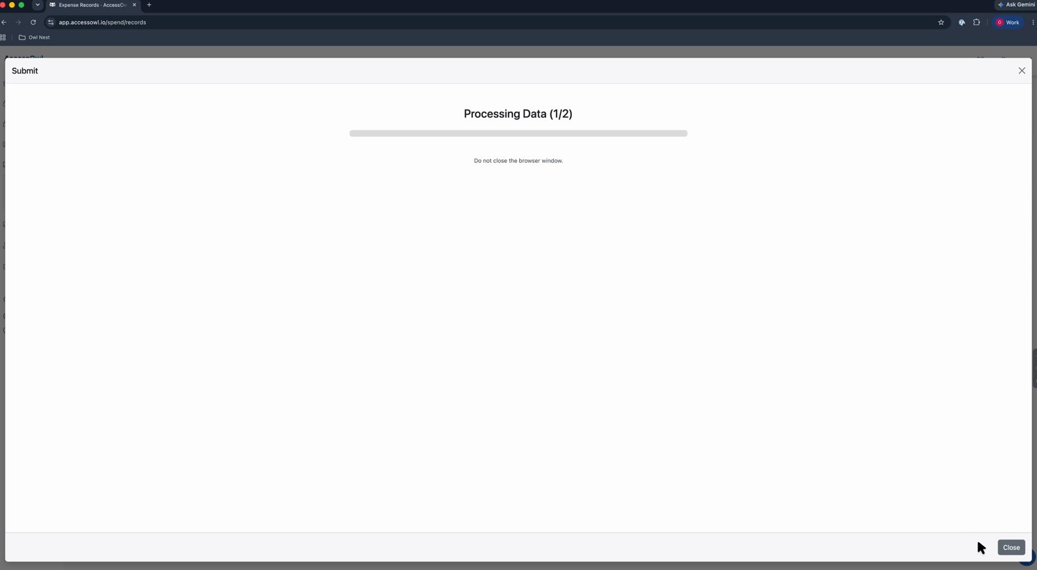 Expense Records list with matched and unmatched payments