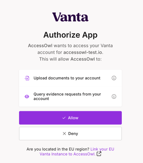 Authenticate in Vanta