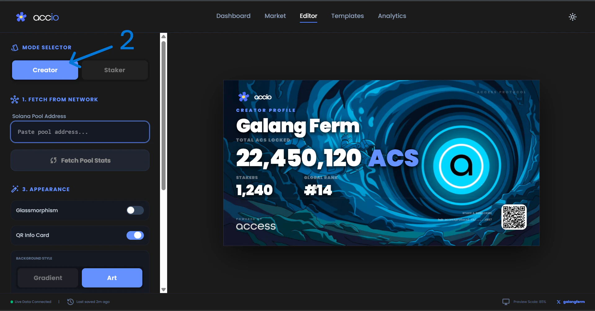Accio Creator Mode UI