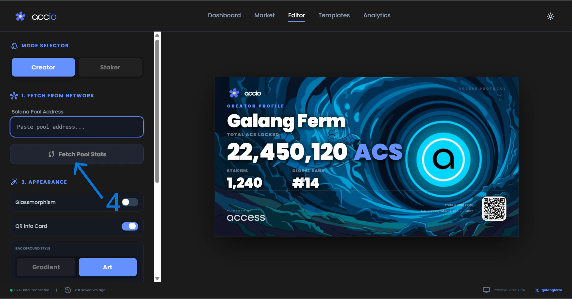 Accio Fetch Pool Stats UI