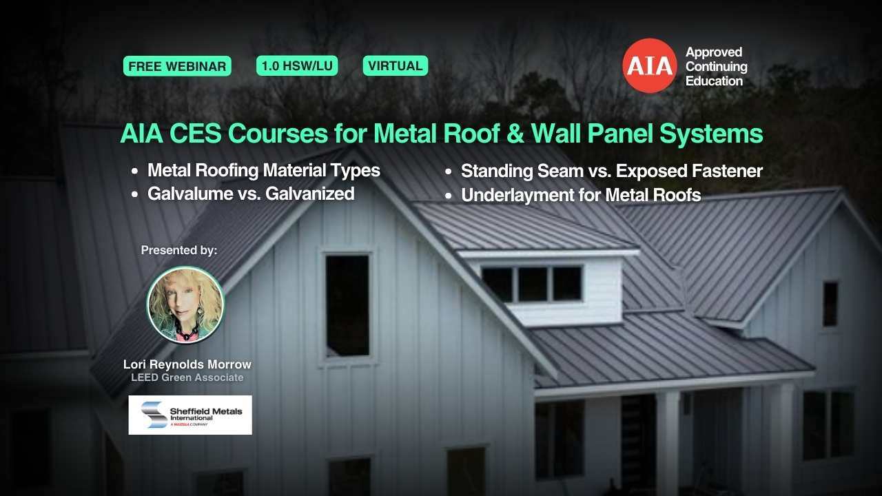 AIA CES Courses for Metal Roof & Wall Panel Systems webinar cover