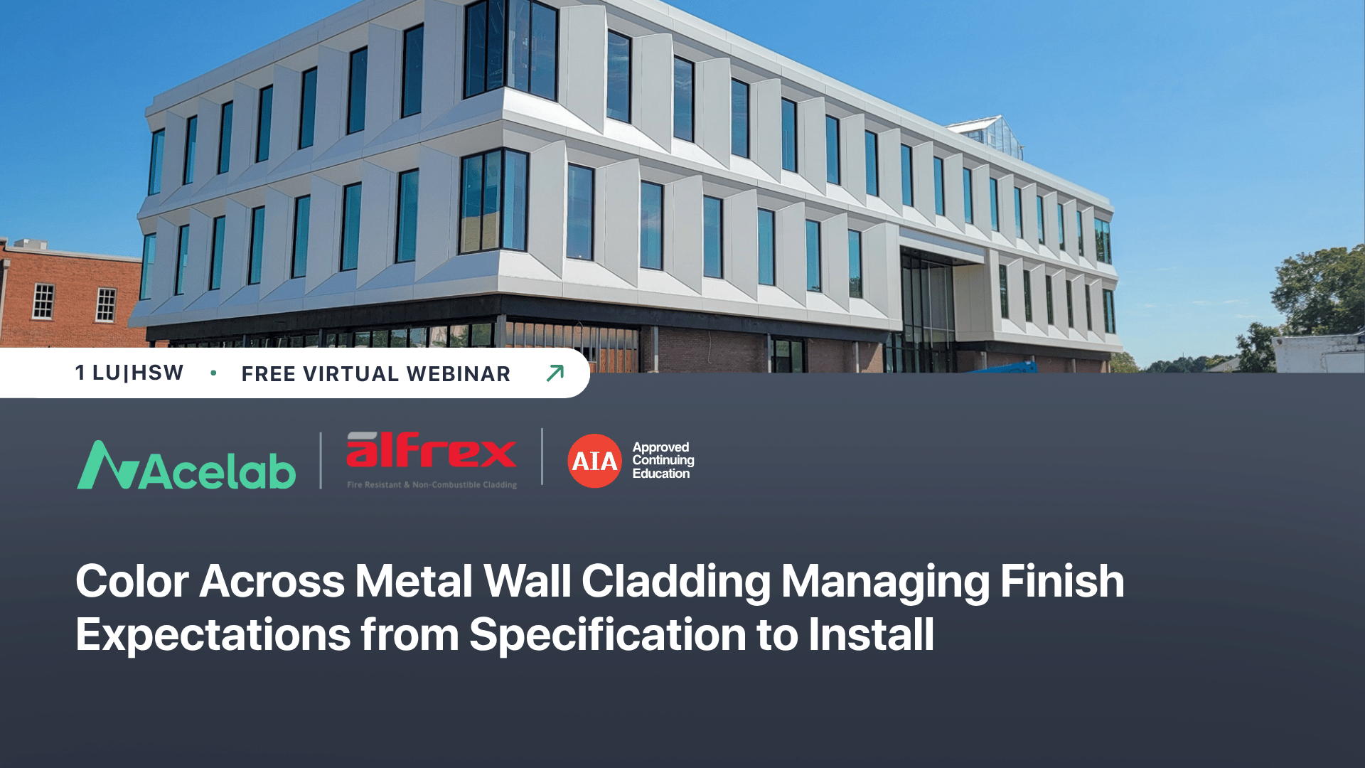 Color Across Metal Wall Cladding Managing Finish Expectations from Specification to Install webinar cover