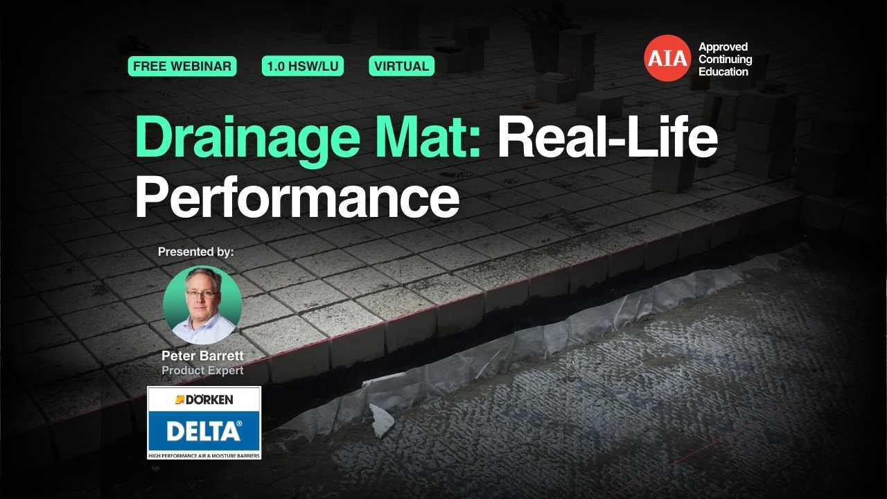 Drainage Mat: Real-Life Performance webinar cover