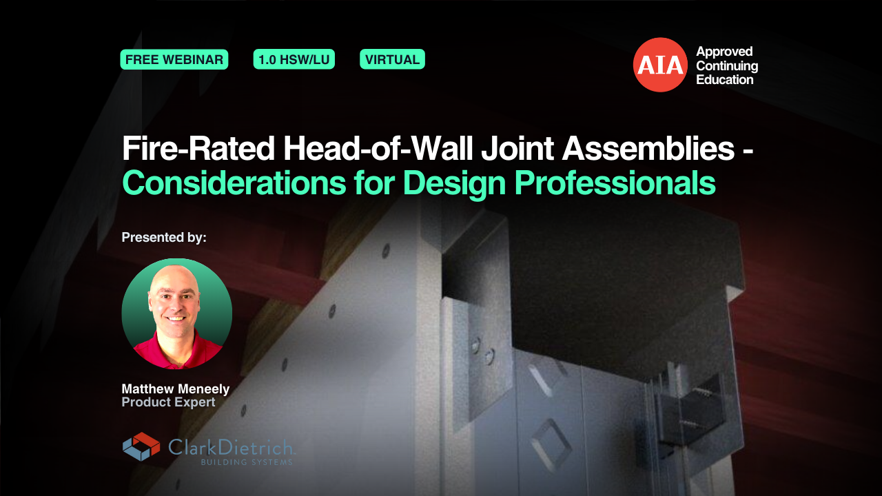 Fire-Rated Head-of-Wall Joint Assemblies - Considerations for Design Professionals webinar cover