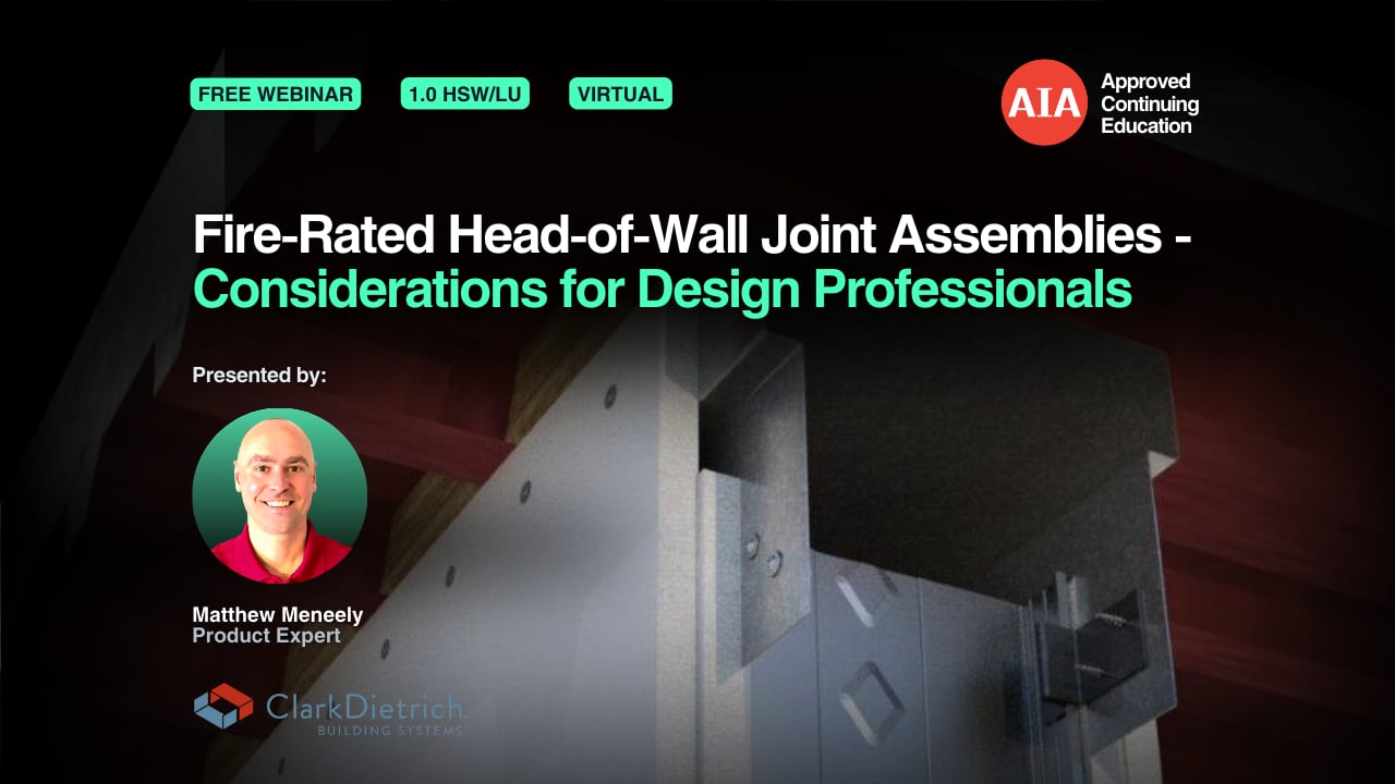 Fire-Rated Head-of-Wall Joint Assemblies - Considerations for Design Professionals webinar cover