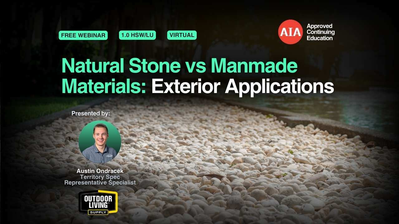 Natural Stone vs Manmade Materials: Exterior Applications webinar cover