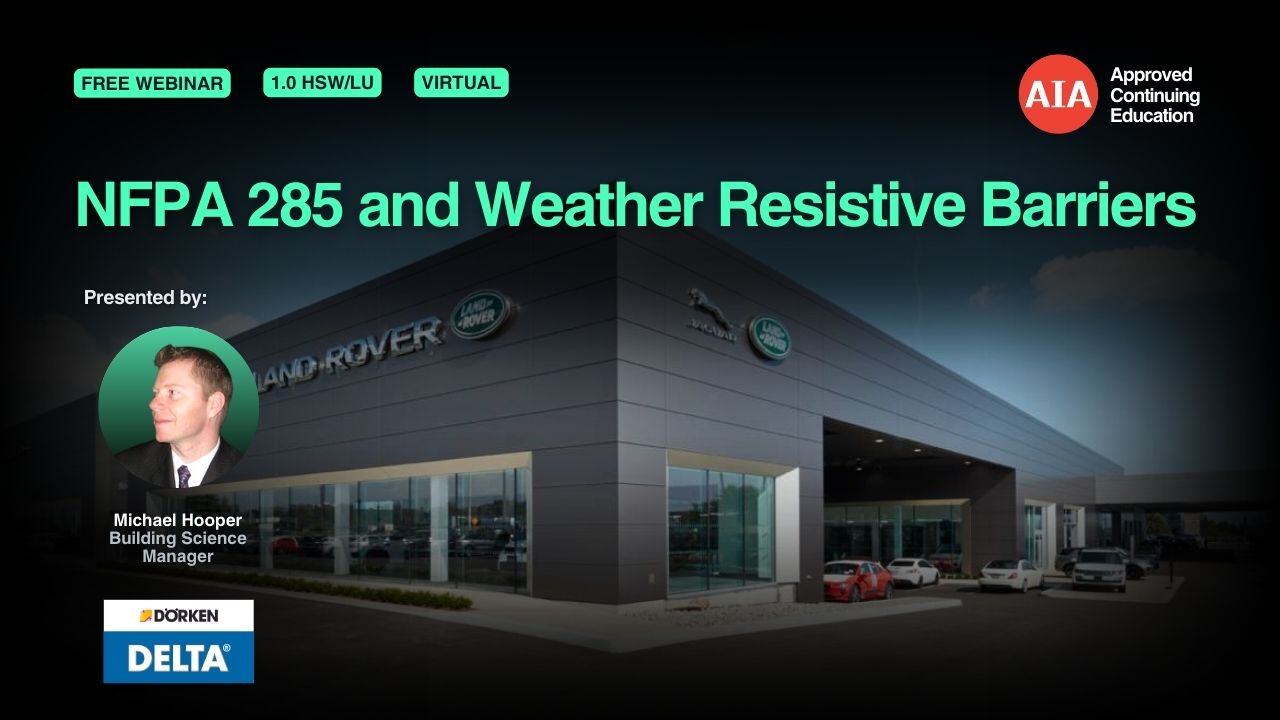 NFPA 285 and Weather Resistive Barriers webinar cover