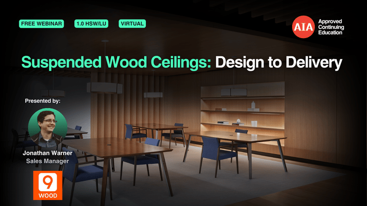 Suspended Wood Ceilings: Design to Delivery webinar cover
