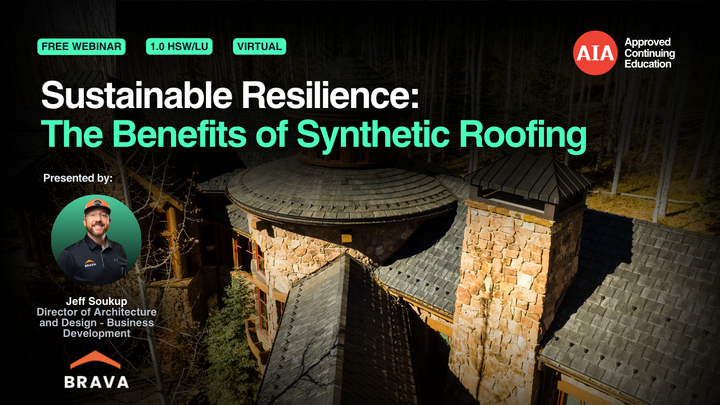 Sustainable Resilience: The Benefits of Synthetic Roofing webinar cover